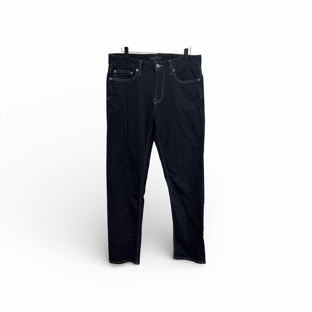 Five Four Men’s Deep Blue Straight Leg Jeans Cotton Blend